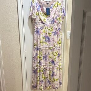 Biltmore Floral Print Maxi Dress Lined Has pockets